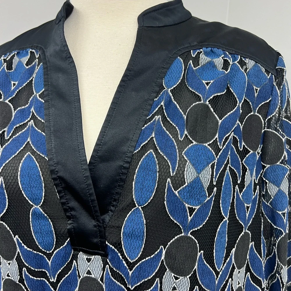 Tory Burch‎ Black/Navy Print Blouse